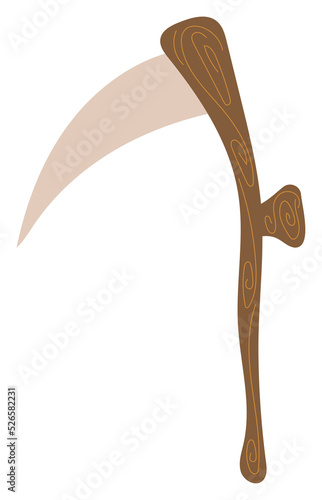 sticker witch scythe. symbol Halloween