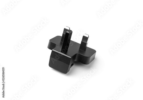 Black British Plug Adapter Isolated