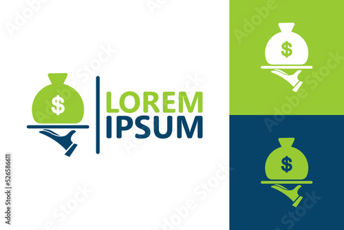 Serving money logo template design vector