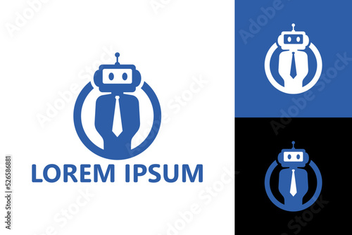 Robot worker logo template design vector