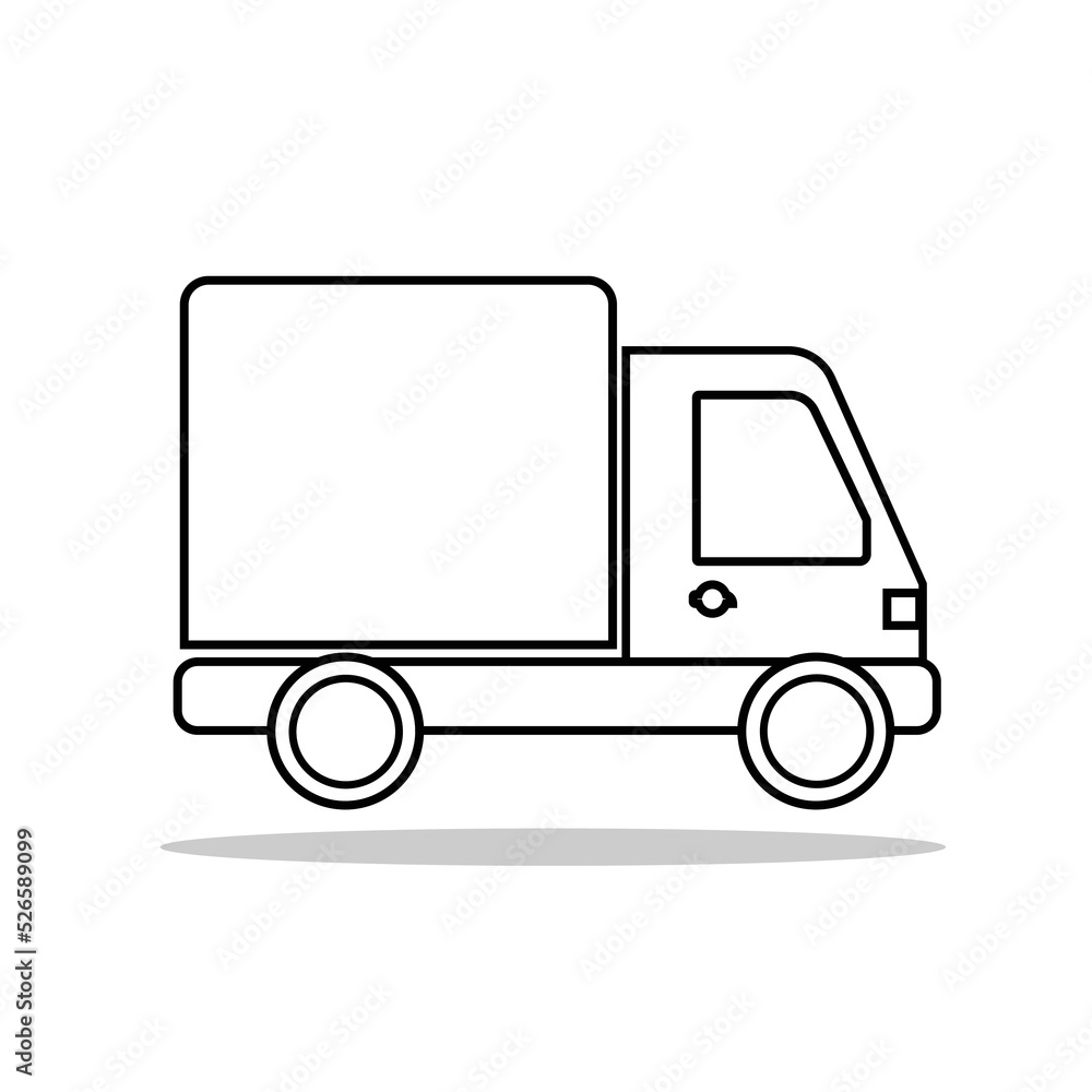 Vector Outline Cargo Shipping Van Truck Icon Illustration, Fast Delivery Concept, Truck and shipment and transportation. Big car vector design. Cargo Truck Vector Design Element. Shipping Service. Vector Outline Cargo Shipping Van Truck Icon Illustration, Fast Delivery Concept, Truck and shipment and transportation. Big car vector design. Cargo Truck Vector Design Element. Shipping Service.