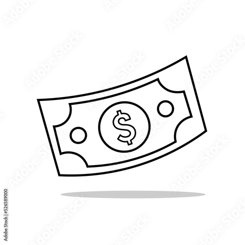Vector Stack of cash money or dollar bill outline icon. Money simple line icon Design. USD logo illustration. Vector EPS 10 Icon. Linear style sign, for mobile ui concept app and web design.