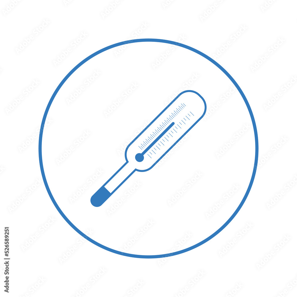 Fever test temperature thermometer icon | Circle version icon | Fever test temperature thermometer icon | Circle version icon |
