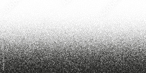 Stipple pattern, dotted geometric background. Stippling, dotwork drawing, shading using dots. Pixel disintegration, random halftone effect. White noise grainy texture. Vector illustration