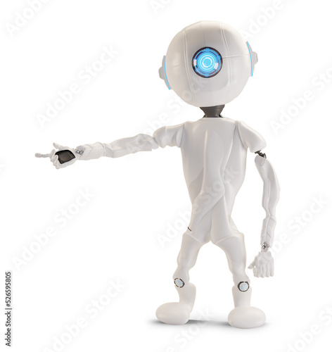 a robot points to something...