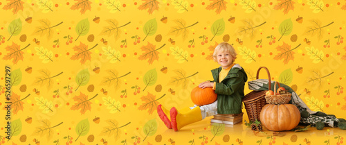 Cute little boy with autumn...