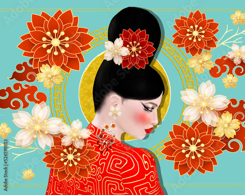 The Four Beauties of China. The most beautiful women of Chinese History and Mythology are brought to life through our exclusive digital art style. They embody Legend, Art, Fashion and Beauty! photo