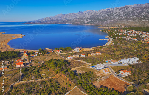 The village and beach in Rovanjska, Croatia