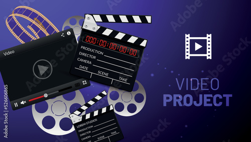 Movie Production Project Vector Illustration