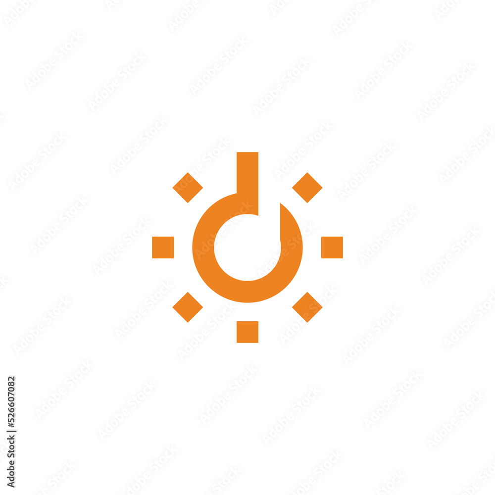 letter d dots sun symbol logo vector letter d dots sun symbol logo vector
