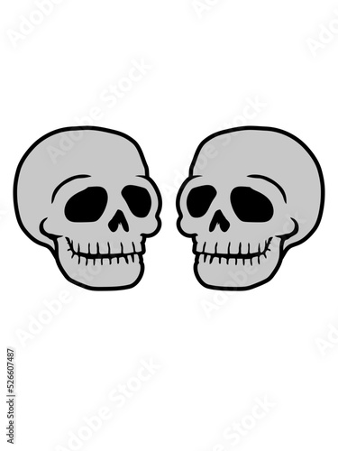 2 Freunde Schädel Totenkopf 