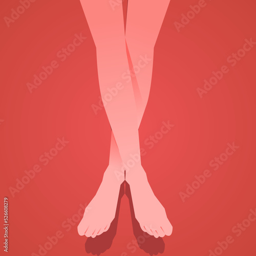 Vector illustration of female legs for app or web