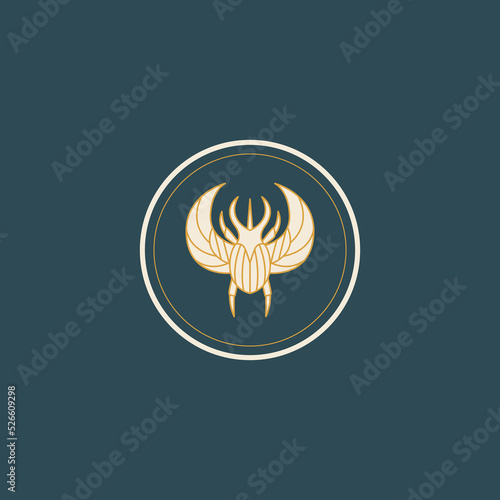 Beetle minimalist line logo design