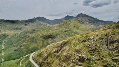 Road to Pen Y Pass, Penny Y Gwryd and Mount Snowdon, Wales, UK photo