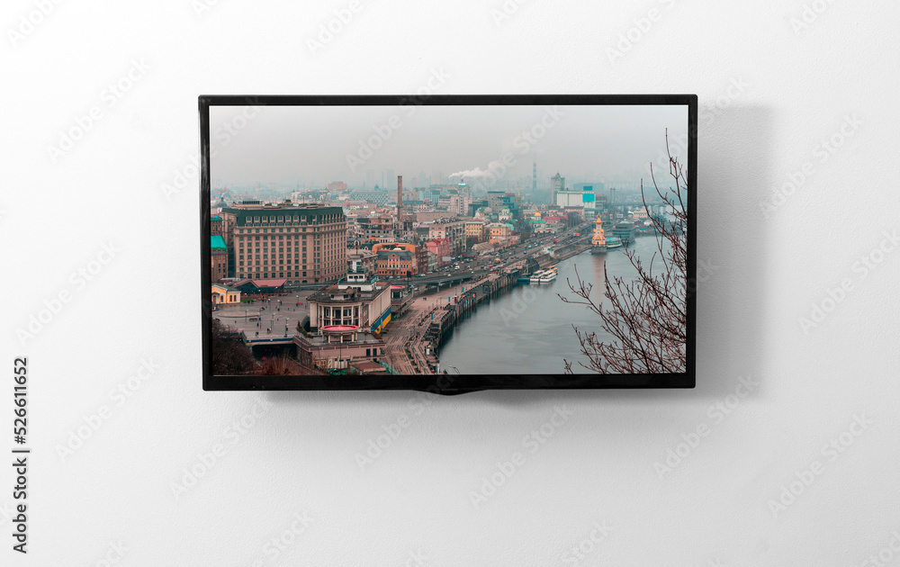 Fototapeta premium TV monitor on the wall