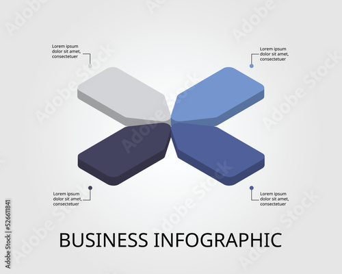 step chart template for infographic for presentation for 4 element