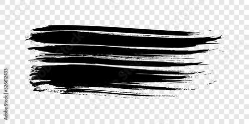 Black brush stroke on transparent background
