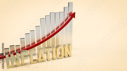 The gold inflation and chart for business concept 3d rendering