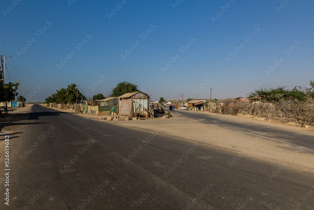 Naklejka premium Two roads in Berbera, Somaliland