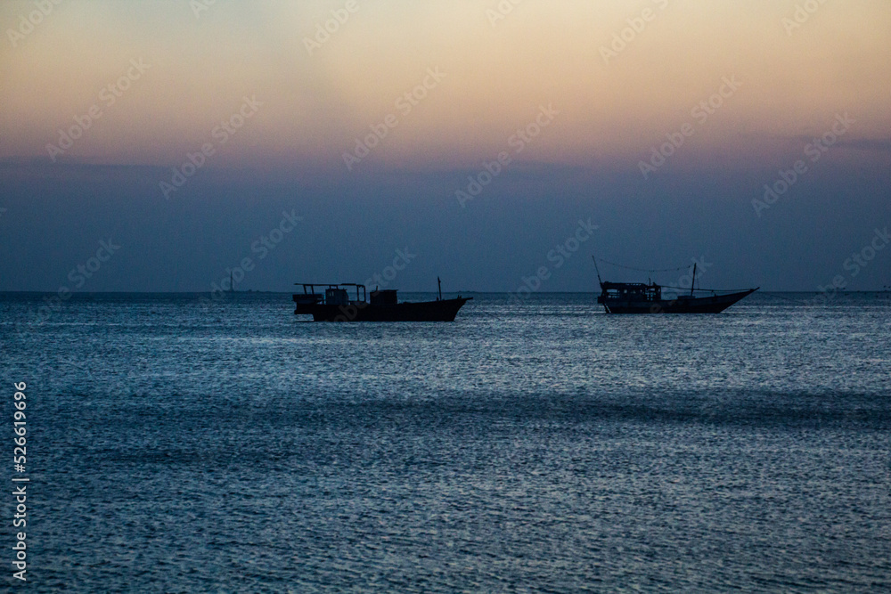 Evening view of boats in Berbera, Somaliland