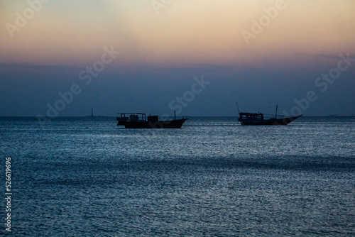 Konstfotografi Evening view of boats in Berbera, Somaliland