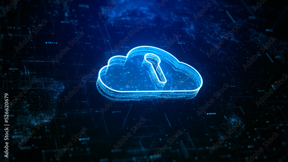 Cloud computing cybersecurity digital data, Futuristic and technology ...