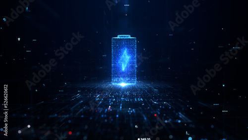 Technology battery high power electric energy, Battery to electric cars and mobile devices with clean electric, Green renewable energy battery storage future, Technology digital abstract background photo