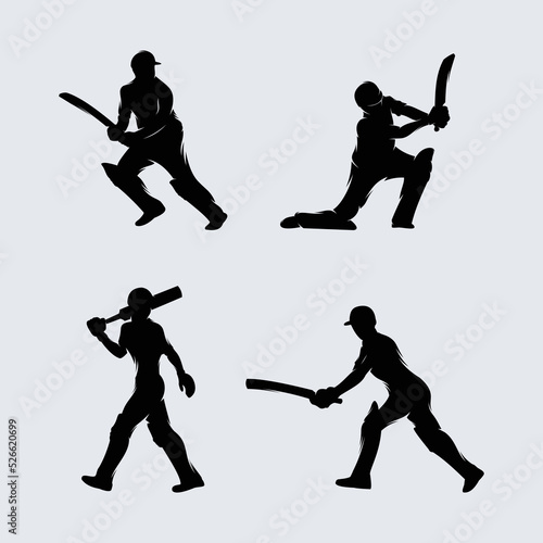 Collection of cricket player logo design