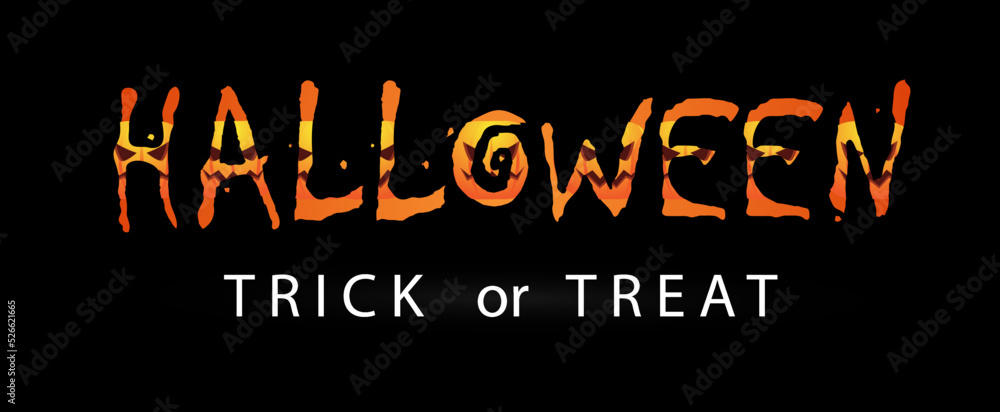halloween text with scary pumpkin image