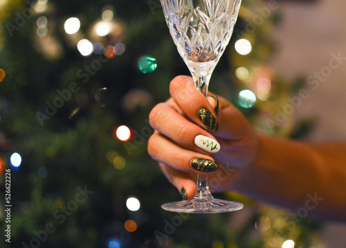 glass of champagne chrismas