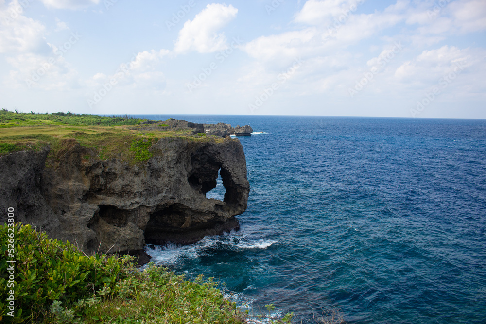 Beautiful view at Cape Manzamo, Okinawa Island, Japan