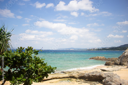 Fototapeta Naklejka Na Ścianę i Meble -  Beautiful Summer view in Okinawa beach, Okinawa, Japan