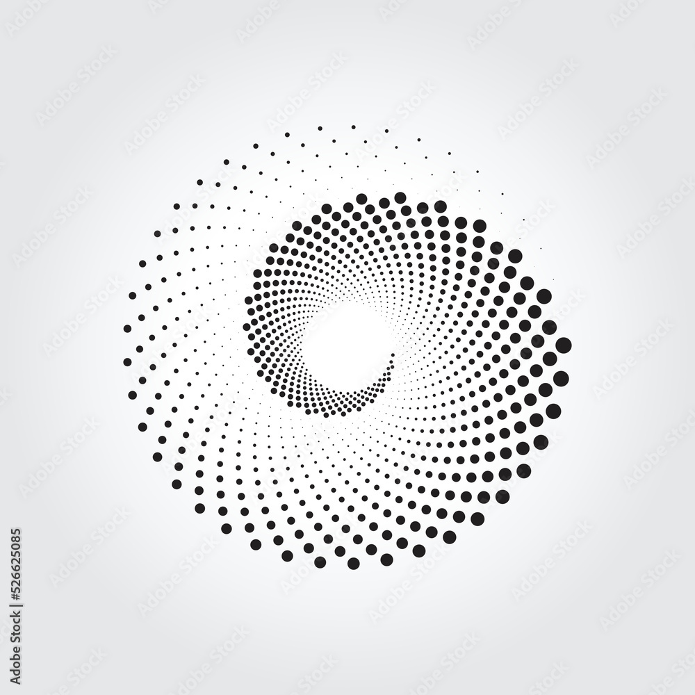 Halftone dotted background circularly distributed. Halftone effect vector pattern. Circle dots. vector illustration