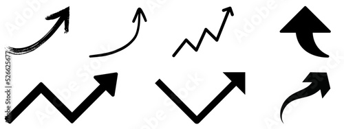 Up side arrow icon collection.  Flat Vector illustration arrows.
