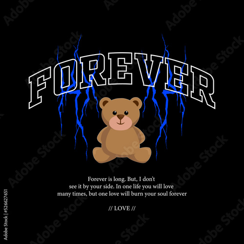 Teddy bear streetwear graphic design vector clothing brand