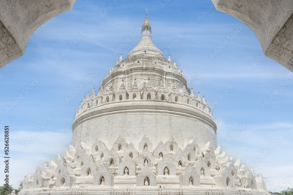 Hsinbyume Pagoda view through the gate at Manadalay Myanmar