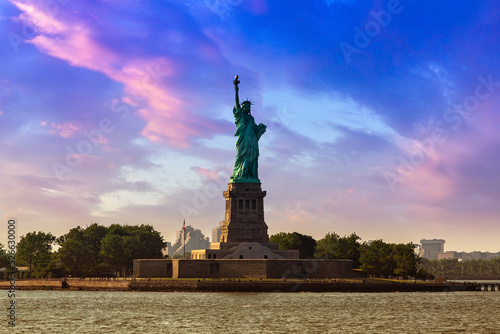 Statue of Liberty at sunset