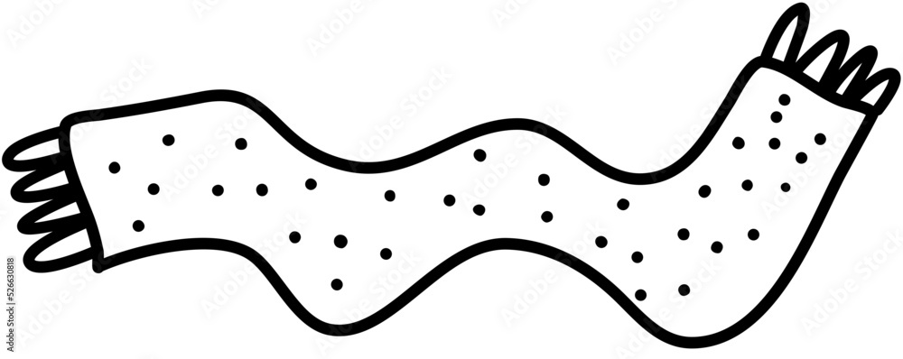 Cute Scarf Doodle Line Drawing Cute Scarf Doodle Line Drawing