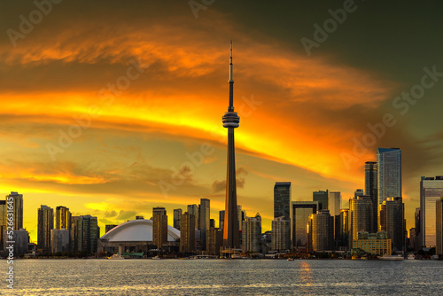 Photography Toronto and CN Tower at sunset