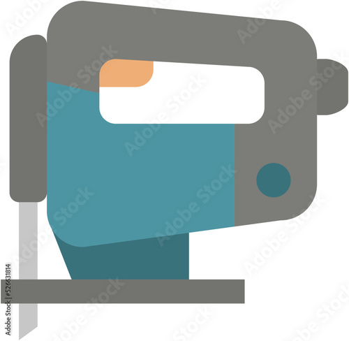 Illustration of an electric jigsaw with flat design