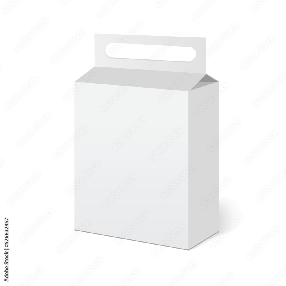 3d cardboard packaging gift box with handle. Vector 3d cardboard packaging gift box with handle. Vector