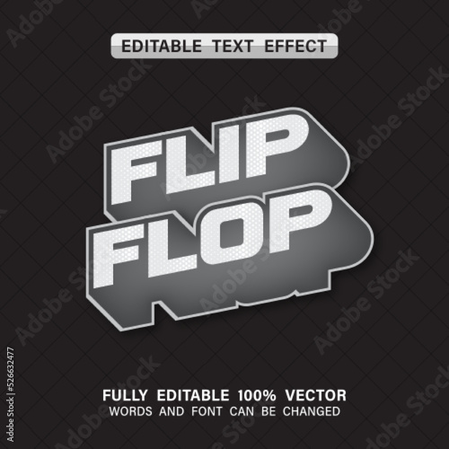 Flip Flop text effect template with abstract background use for business brand and logo.