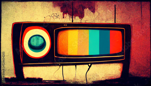 graffiti design with retro TV Vector illustration