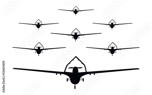 Turkish drone in vector.Turkish strike operational tactical medium-altitude UAV with an internal combustion engine and a pusher-type propeller.
