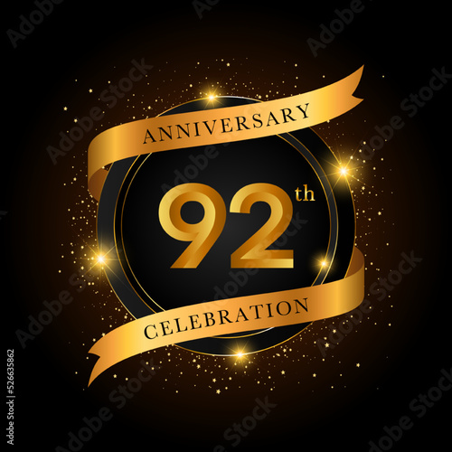 92th anniversary celebration. Golden anniversary celebration template design, Vector illustrations. photo