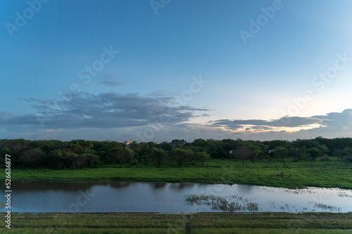 Fototapeta Naklejka Na Ścianę i Meble -  Landscape of Wetland Park at dusk