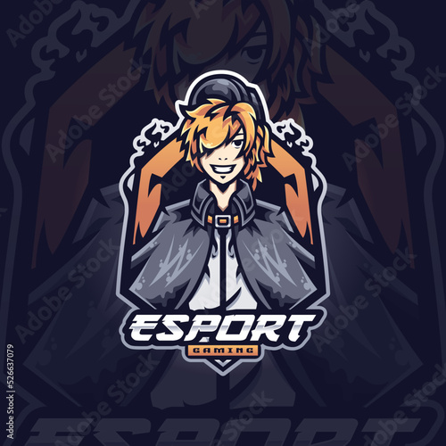 Cool Boy Mascot Esport Logo Design Illustration For Gaming Club