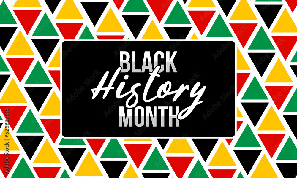 Black history month or African American history celebration with modern shapes and colorful background