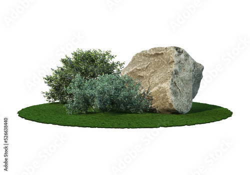 stone Garden decoration on a transparent background 