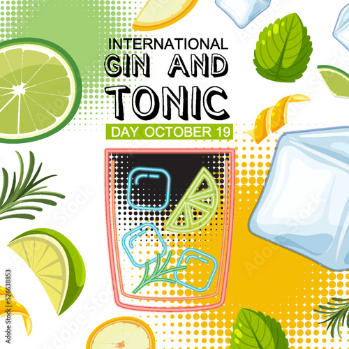 International gin and tonic day logo design